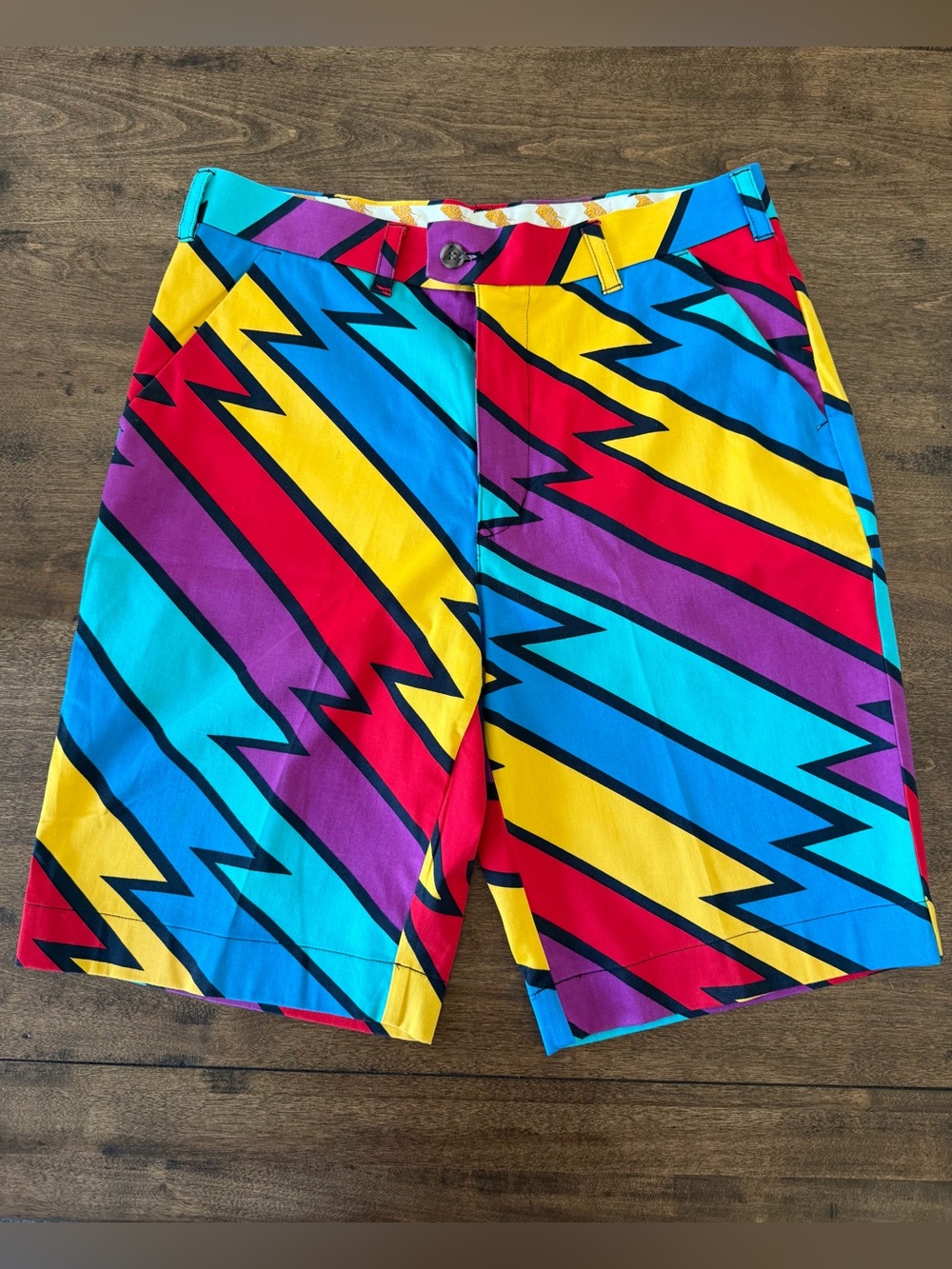 Loudmouth - Men's Bold Lightning Bolt Print Colorful Shorts